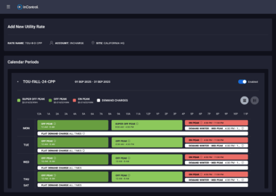InControl Utility Rate Screen